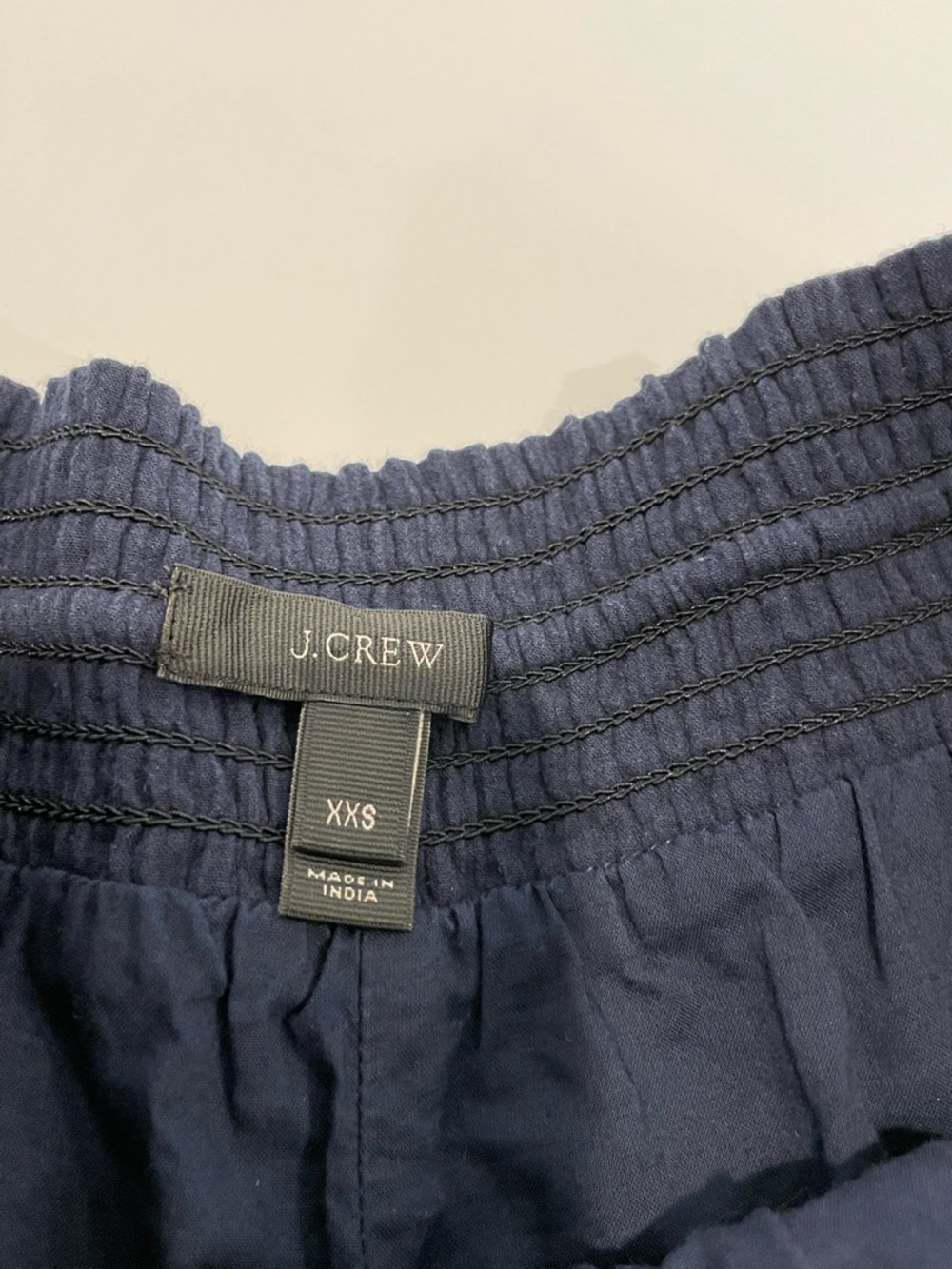 J. Crew Navy Blue Gauze Lined Shorts Embroidered Silver On Blue Size XXS. - Picture 8 of 10